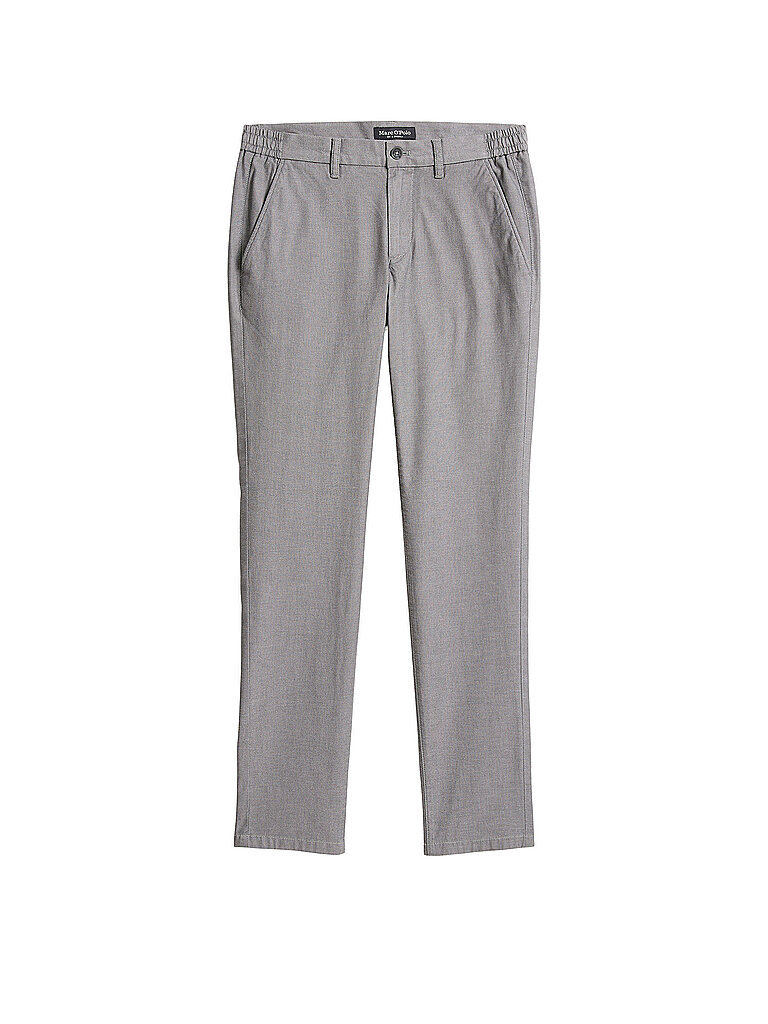 Chinohose MARC O'POLO "aus Two-Tone Organic Cotton Stretch", Herren, Gr. 34, Länge 32, medium grau, Obermaterial: 97% Baumwolle, 3% Elasthan, unifarben, slim fit normal, Hosen Chinohose